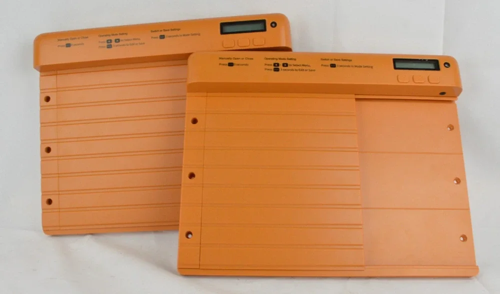 2x Automatic Chicken Coop Doors Battery Powered Programmable LCD Orange